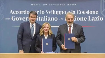 Ministro Fitto, Presidente Meloni e Presidente Rocca 