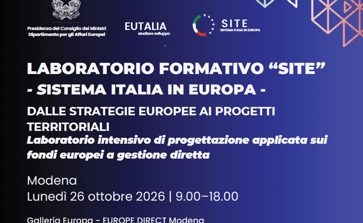 SITE, il 26 ottobre a Modena un laboratorio di progettazione europea